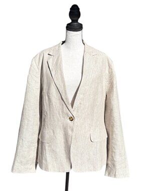 Women's Quince 100% European Linen Structured Blazer BRAND NEW SIZE XL